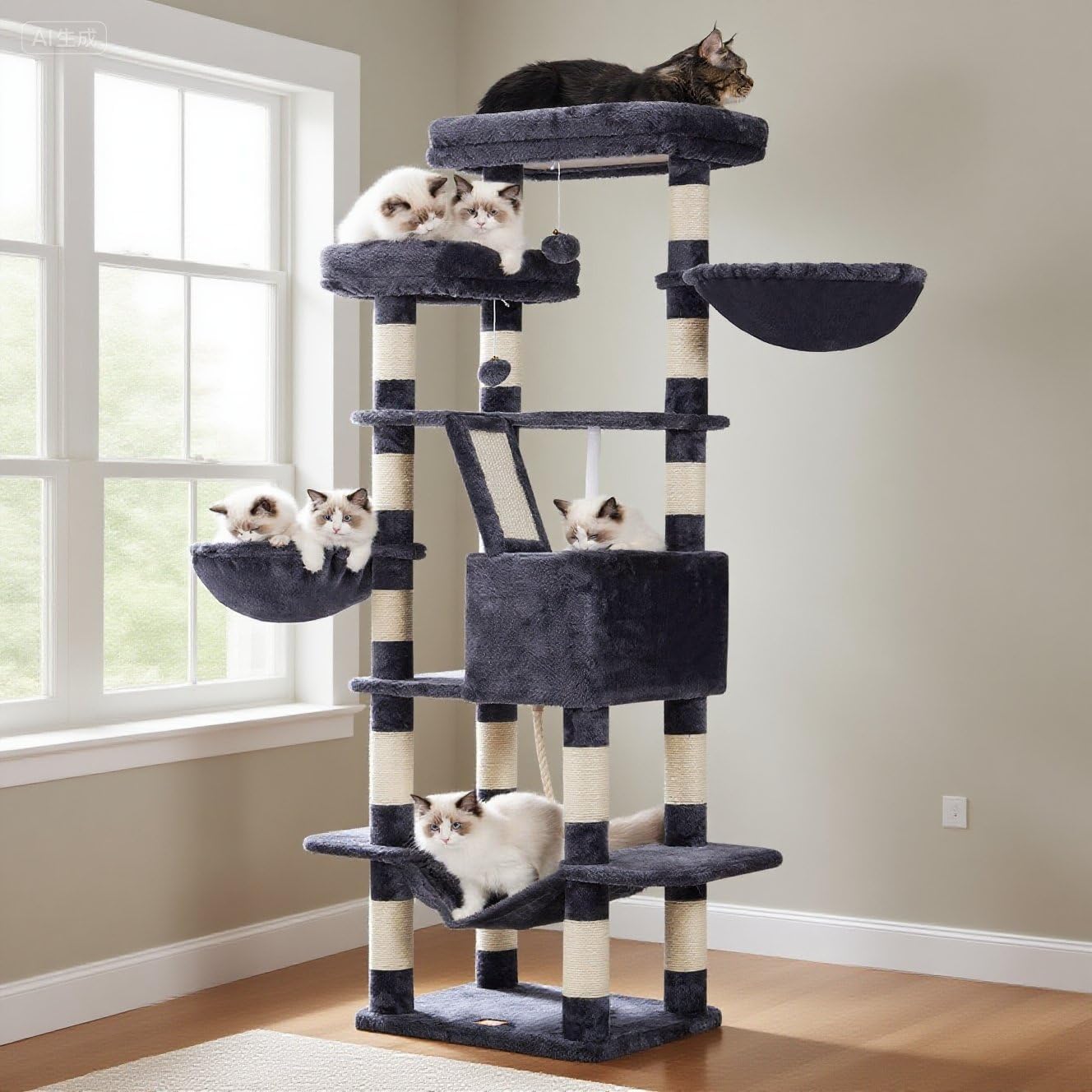 Heybly Cat Tree, 68 inch